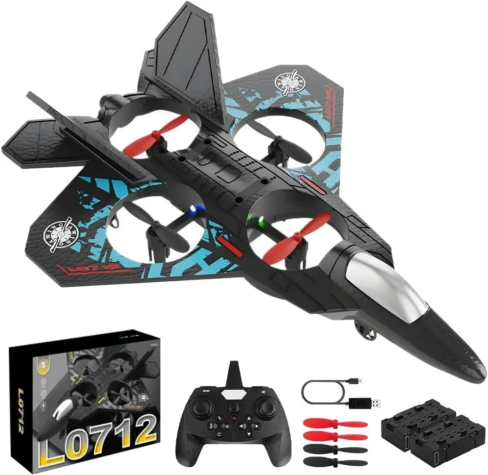 Tak Tak RC fighter jet drone toy, sleek design with remote control features, ready for high-speed aerial fun.