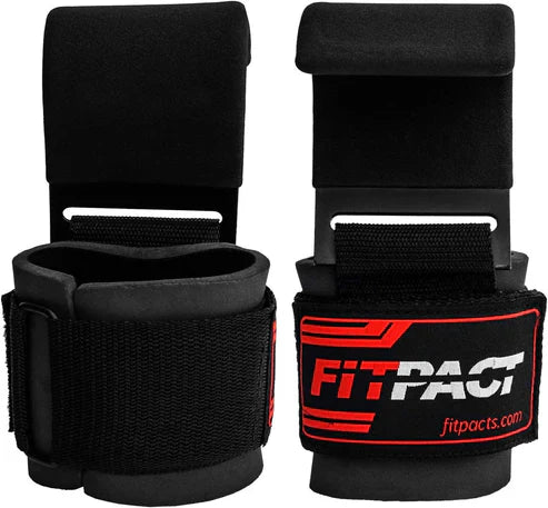 LORDEX Fitness lifting hook straps with padded grips for weightlifting and strength training, designed for secure grip during lifts.