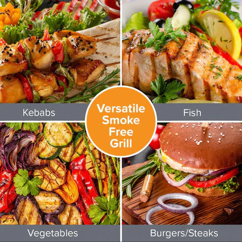 Nobel electric grill by My Store featuring a sleek black design, grilling surface, and control panel for indoor cooking.