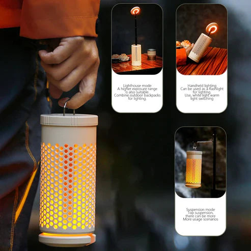 Telescopic camping light by My Store with extendable arm and bright LED illumination for outdoor camping and hiking.