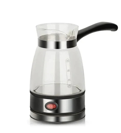 Electric water kettle by ZK, with a sleek design, stainless steel body, and a clear water level indicator.